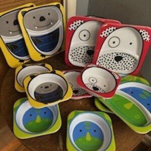 Skip Hop Zoo Little Kid Plates and Bowls - set of 12